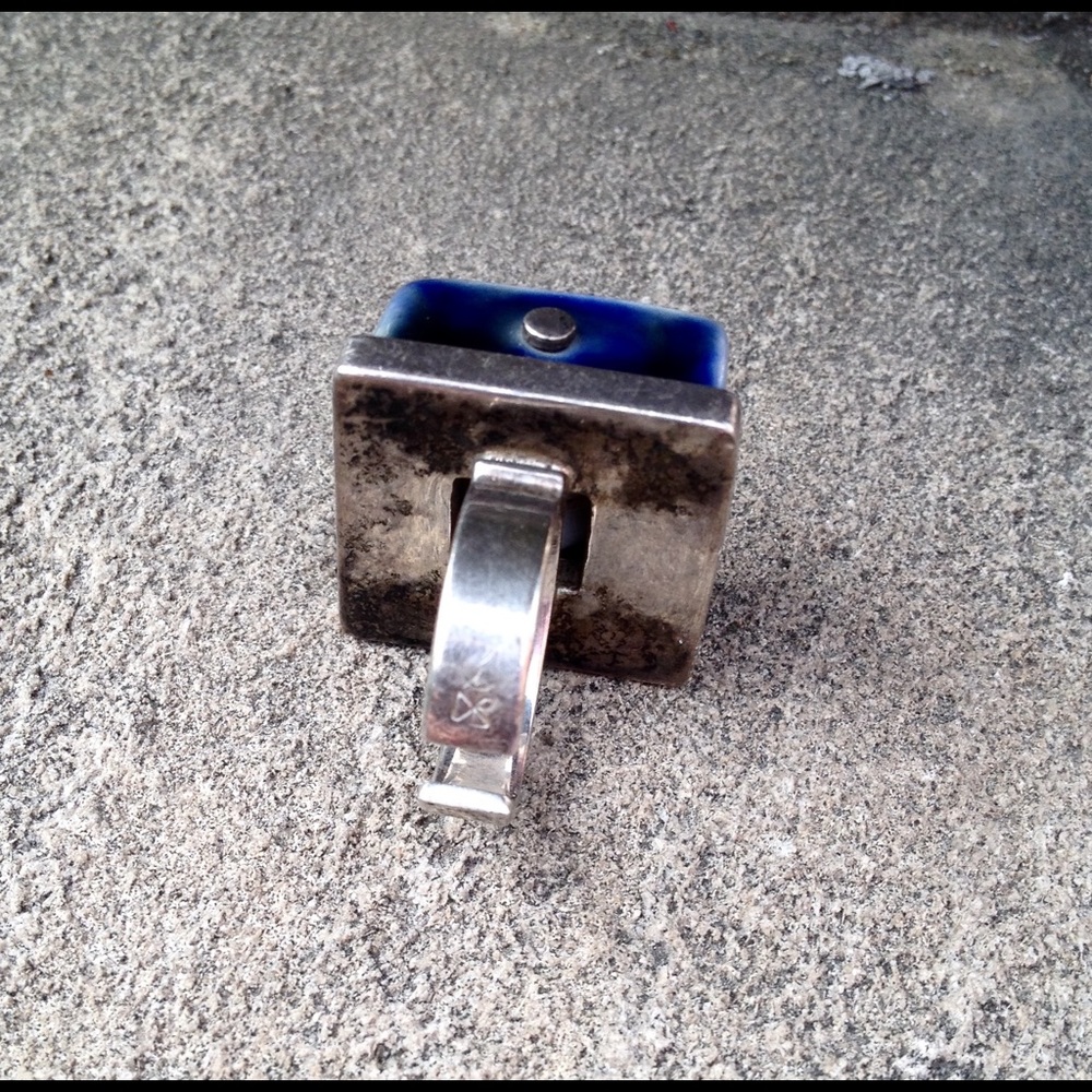 Vintage Mod Ceramic Statement Ring - image 7